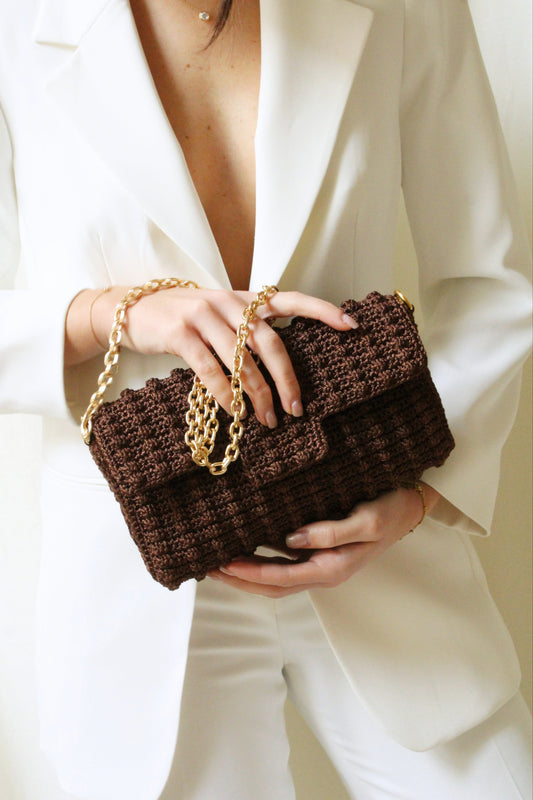 MILANO CLUTCH  CHOCOLATE