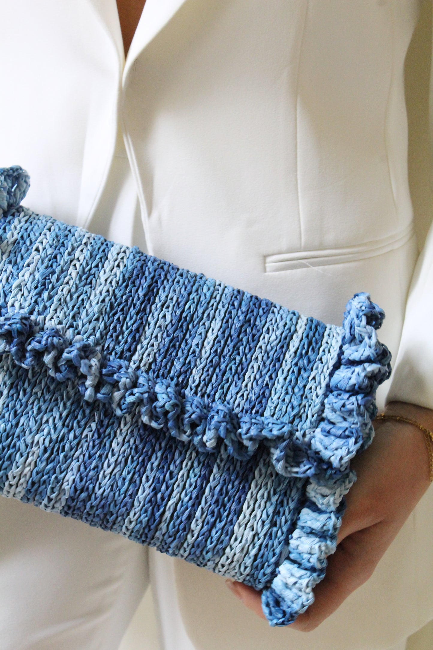 VENEZIA CLUTCH  BLUE JEANS
