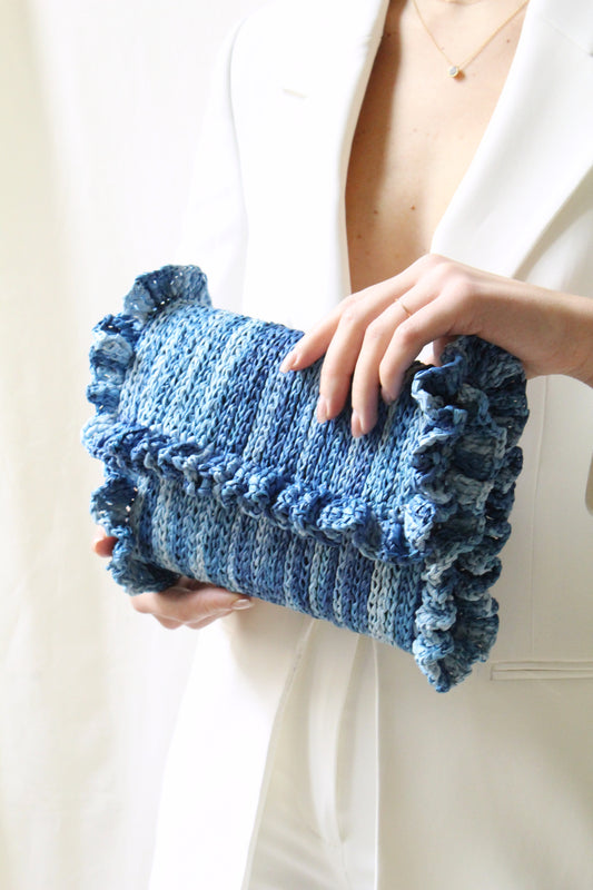 VENEZIA CLUTCH  BLUE JEANS