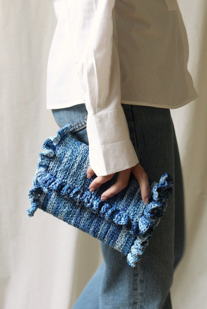 VENEZIA CLUTCH  BLUE JEANS